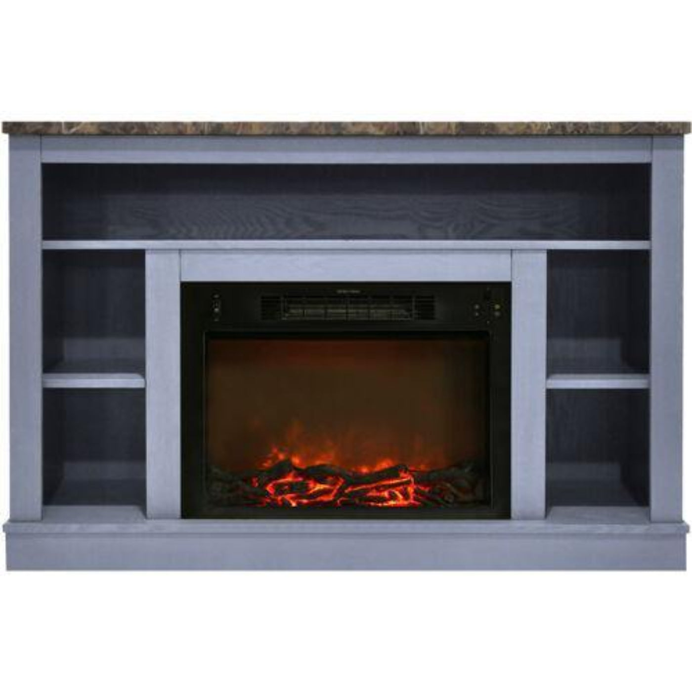 Cambridge Seville Electric Fireplace Heater with 47-In. Cherry TV Stand, Enhanced Log Display, Multi-Color Flames, and Remote Control - CAM5021-1CHRLG3