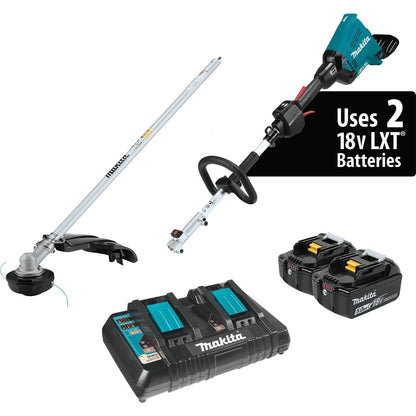 Makita  36V (18V X2) LXT Brushless Couple Shaft Power Head Kit with String Trimmer Attachment, dual port charger  - XUX01M5PT