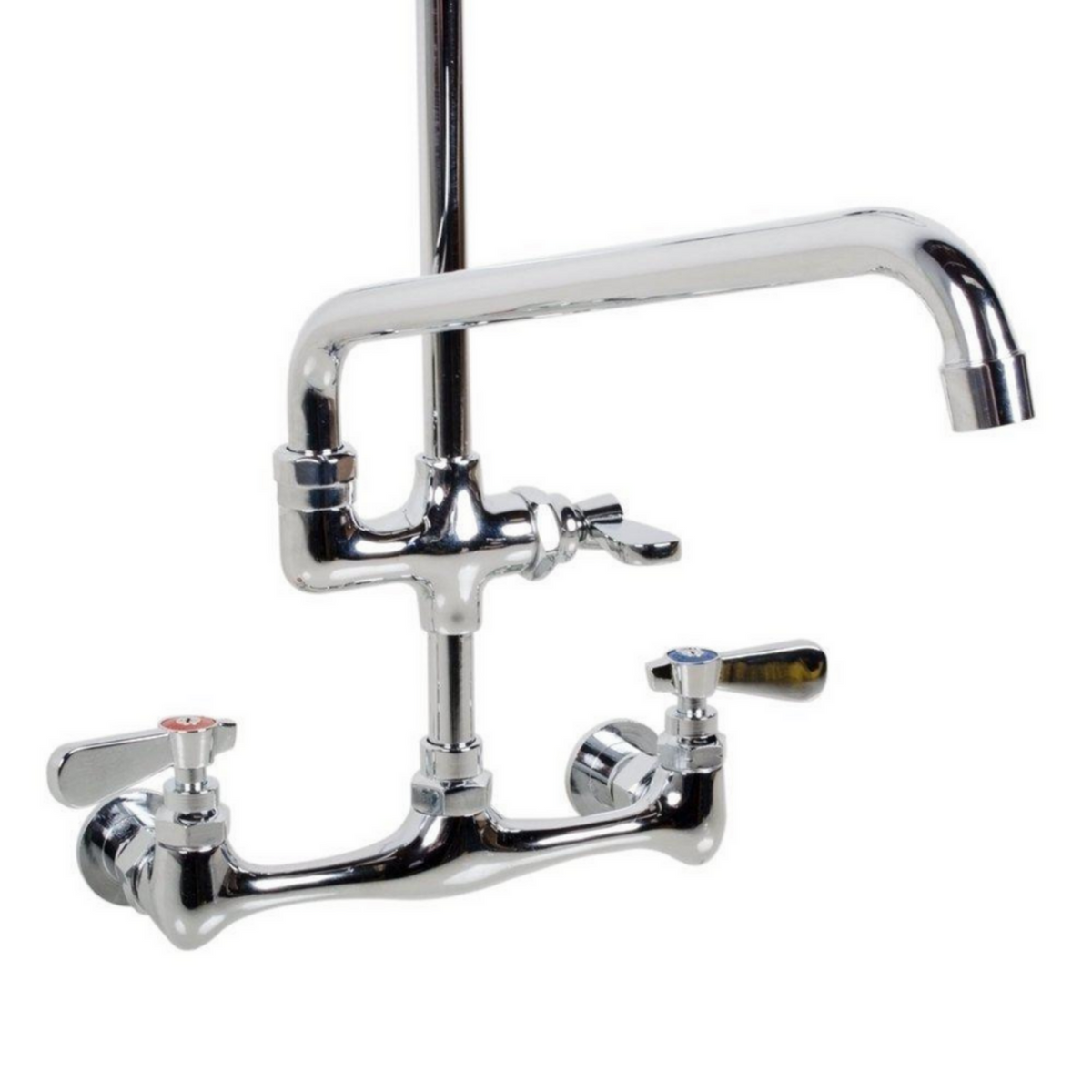 SABA Commercial Pull Down 2-Handle Wall Mount Pre-Rinse Spray Utility Kitchen Faucet - SF1001