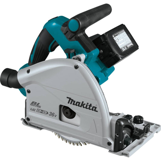 Makita - 36V (18V X2) LXT Brushless 6-1/2" Plunge Circular Saw Kit, dual port charger, 2 ea. case (5.0A) - XPS01PTJ