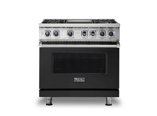 VIKING 36" Dual Fuel Range - VDR7362 Viking 7 Series Black - VDR73624GCS