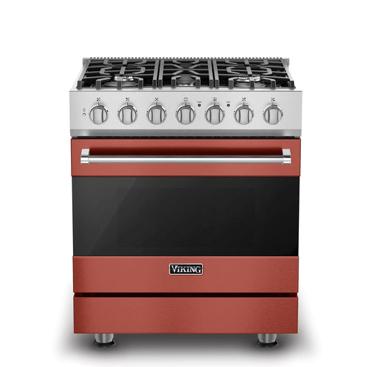 VIKING 30" Self-Cleaning Dual Fuel Range Viking 3 Series Red - RVDR33025BSCLP