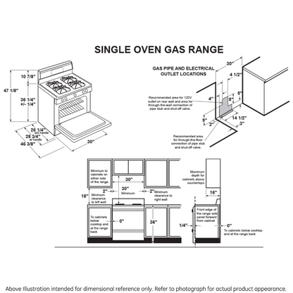 HOTPOINT Hotpoint 30" Free-Standing Standard Clean Gas Range White - RGBS400DMWW