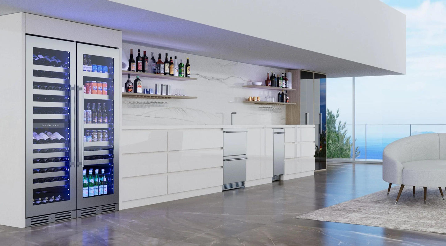 XO APPLIANCE XOU2470WDZGS Tall Dual Zone Wine Cooler, Glass with in Stainless Steel Trim in Stainless Steel - XOU2470WDZGS