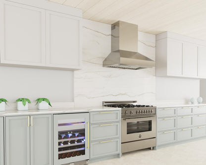 XO APPLIANCE XOVV242KSE 42in Pro Wall Chimney Hood in Stainless Steel Straight Lip 1000 CFM in Stainless Steel - XOVV242KSE