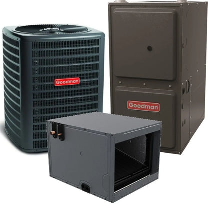 Goodman - 2 Ton/60,000 BTU 96% AFUE Gas Furnace and Air Conditioner System - Horizontal - 13.8 SEER2 - R32 - CHPTA2426B3