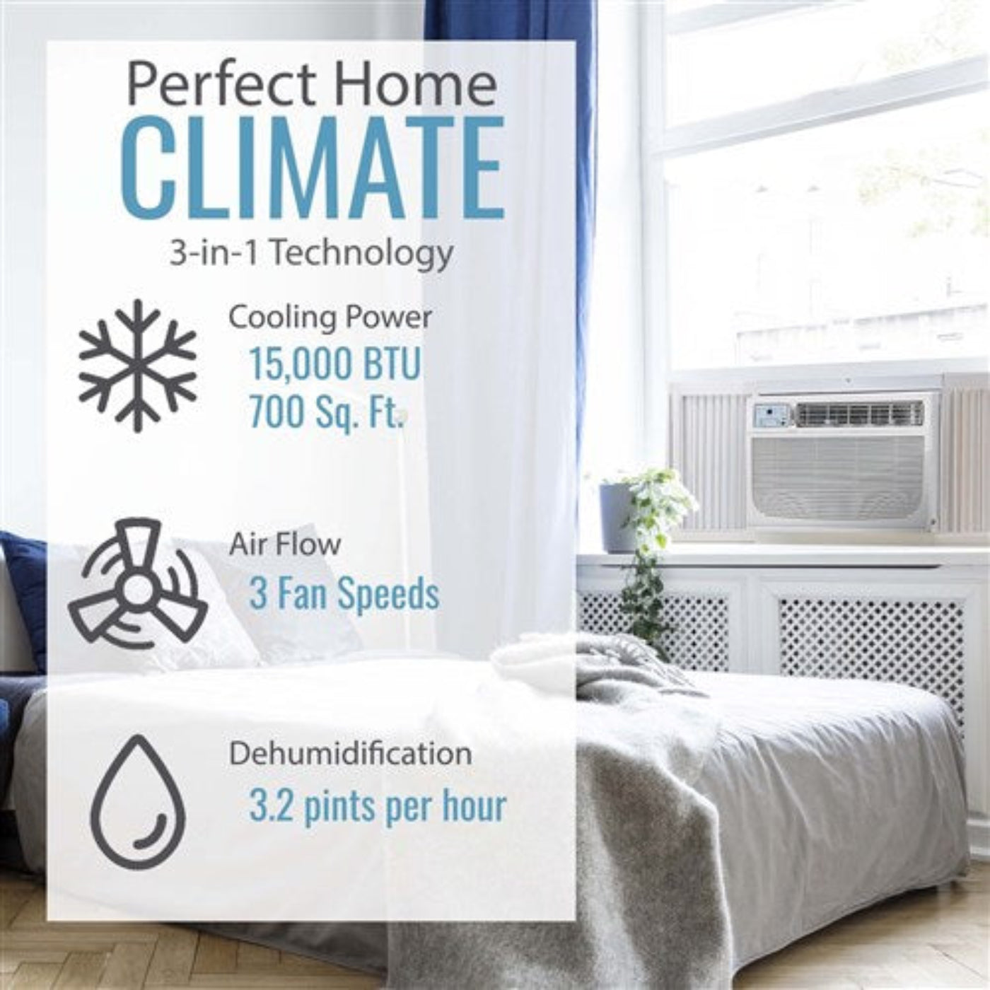 Keystone Energy Star 15,100 BTU 115V Window/Wall Air Conditioner with Follow Me LCD Remote Control  -  KSTAW15CE