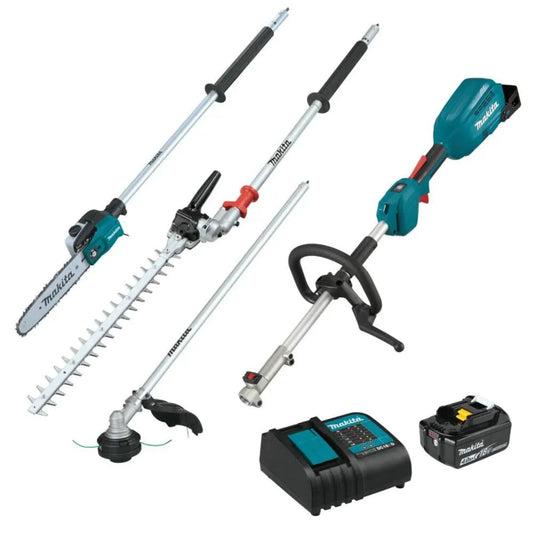 Makita 18V LXT Brushless Couple Shaft Power Head Kit with String Trimmer, Pole Saw & Articulating Hedge Trimmer Attachments (4.0Ah) - XUX02SM1X5