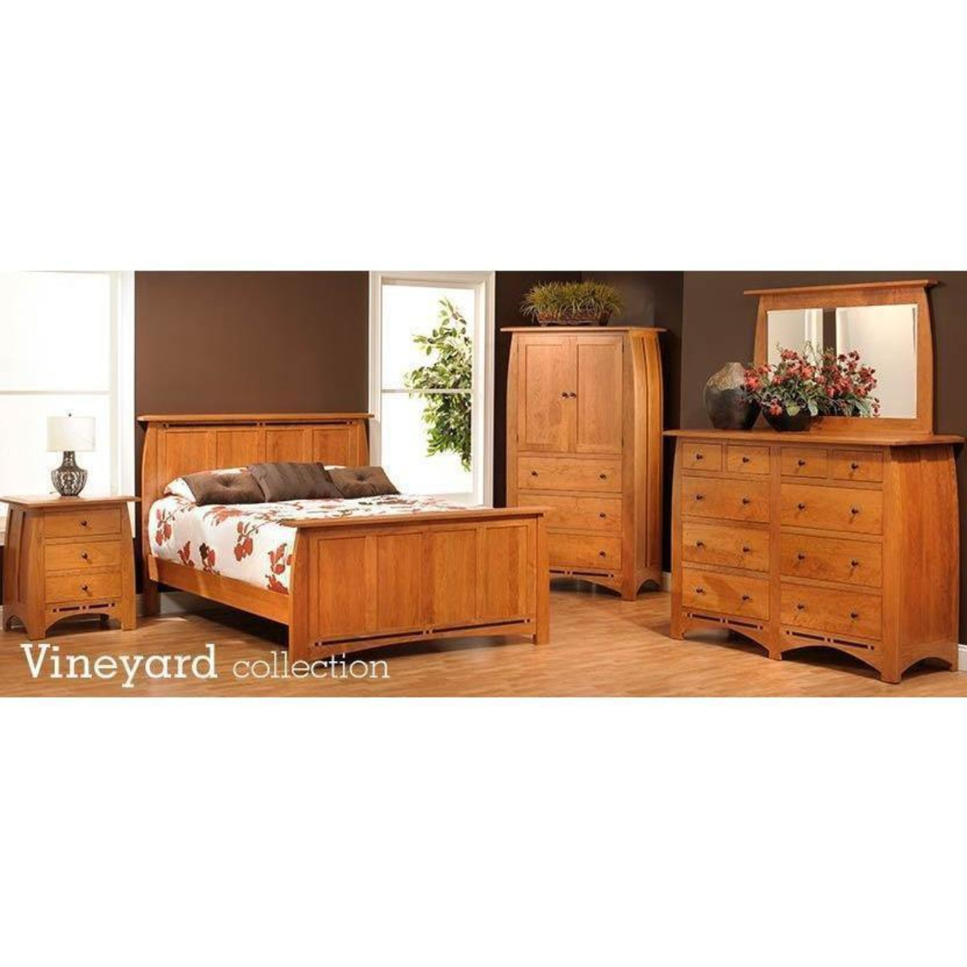 QW Amish Millcraft Vineyard 1 Drawer, 2 Door Nightstand - MDT29NS