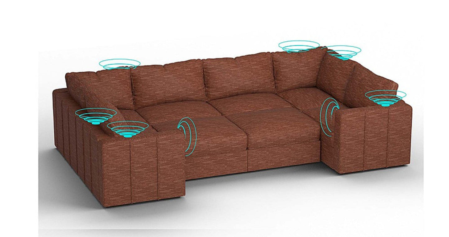 Lovesac – 8 Seats + 10 Sides Rained Chenille &amp; Lovesoft with 8 Speaker Imm - SKU_1772870958440_514