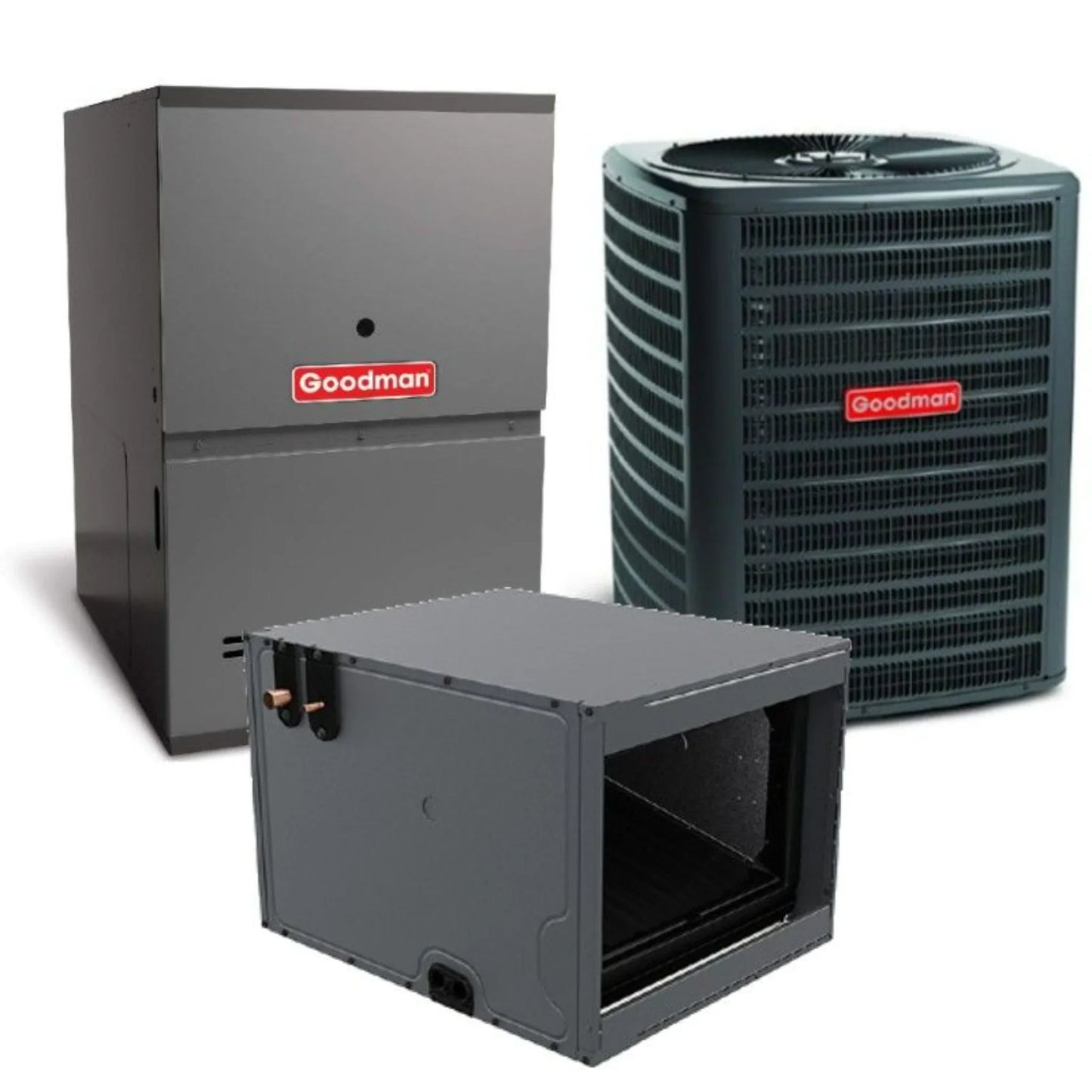 Goodman - 1.5 Ton/80,000 BTU 92% AFUE Gas Furnace and Air Conditioner System - Horizontal - 15.2 SEER2 - R32 - CHPTA2426B3