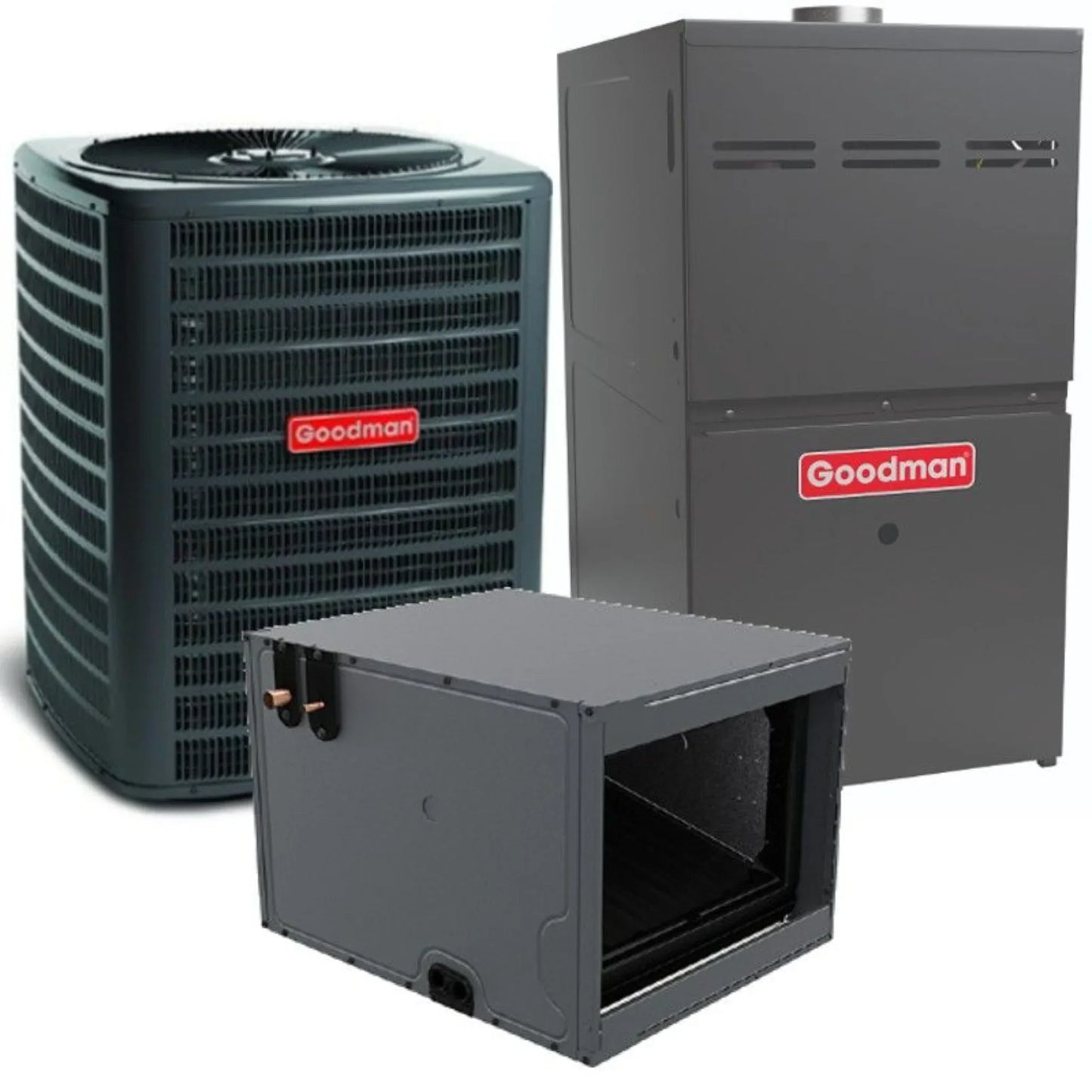Goodman - 2 Ton/60,000 BTU 80% AFUE Gas Furnace and Air Conditioner System - Horizontal - 15 SEER2 - R32 - CHPTA2426B3