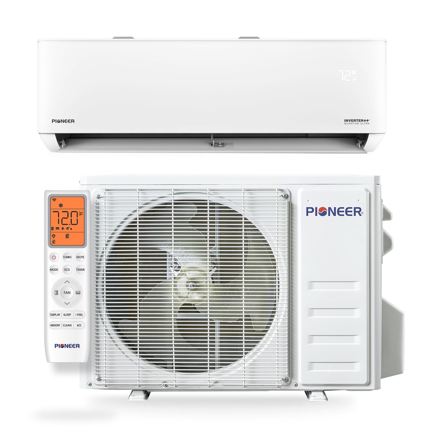 Pioneer Quantum Ultra 9,000 BTU 23 SEER2 230V High-Wall Ductless Energy-Star Mini-Split Air Conditioner Inverter Heat Pump Full Set - WYT009GLSI24RL-10S
