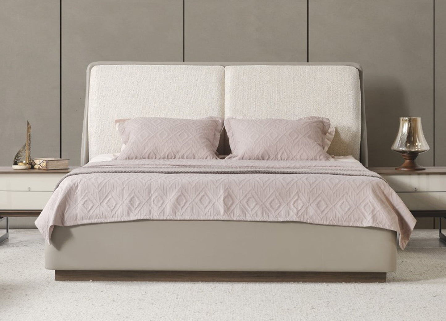 Whiteline Modern Living Romina Queen Bed in Light Grey Color - BQ2020P-LGRY