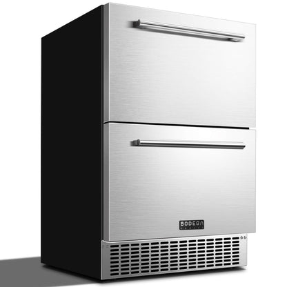 BODEGACOOLER 24 Inch Outdoor Drawer Beverage Refrigerator 149 Cans
